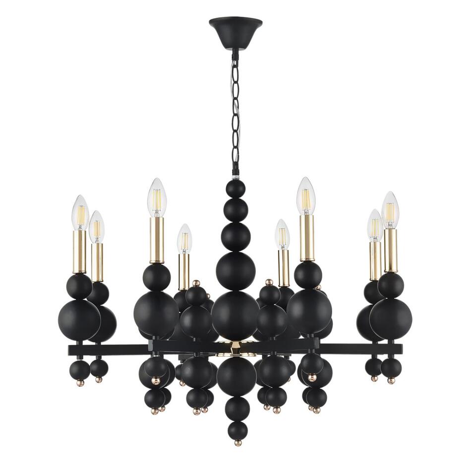 Фото №8  Люстра LUMION 8106/8 MODERNI LN26 130 черный/золото, металл Люстра Е14 8*40W 220V NANA