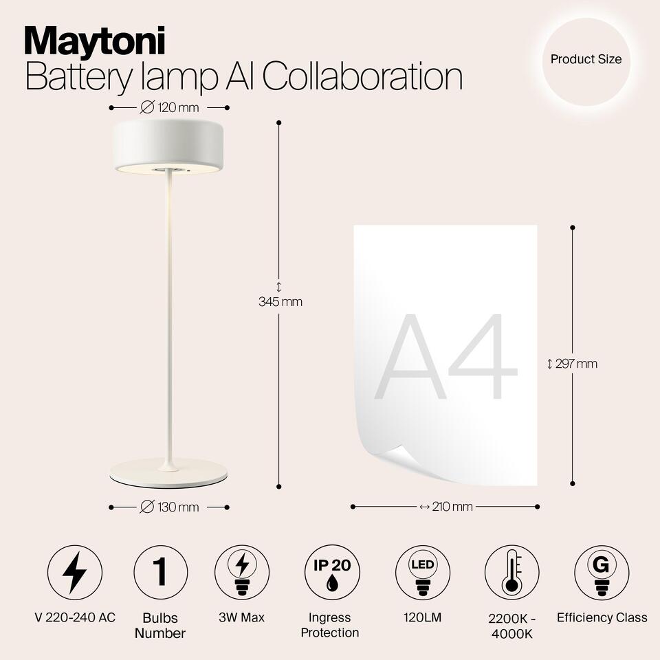 Фото №15  Настольная лампа Аккумуляторный светильник Maytoni MOD229TL-L3W3K2