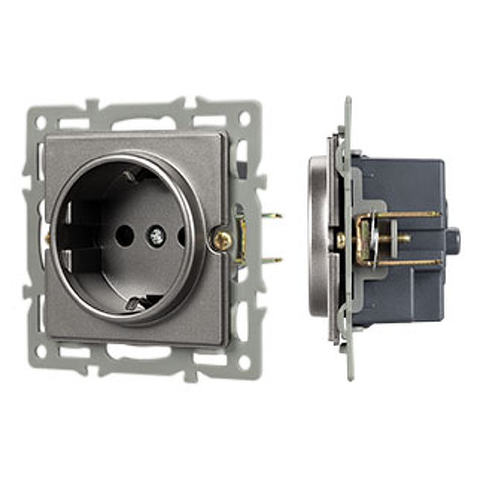 Фото №1  Розетка Arlight Механизм электрической розетки SCT-GP-MEU-PL-GR (250V, 16A) ( -)