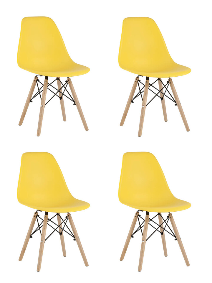 Фото №10  Стул Eames Style DSW желтый x4 (разборный каркас)
