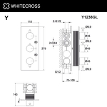 Превью фото №3  Смеситель термостат скрытого монтажа на 3 потребителя WHITECROSS Y Y1238GL (золото)