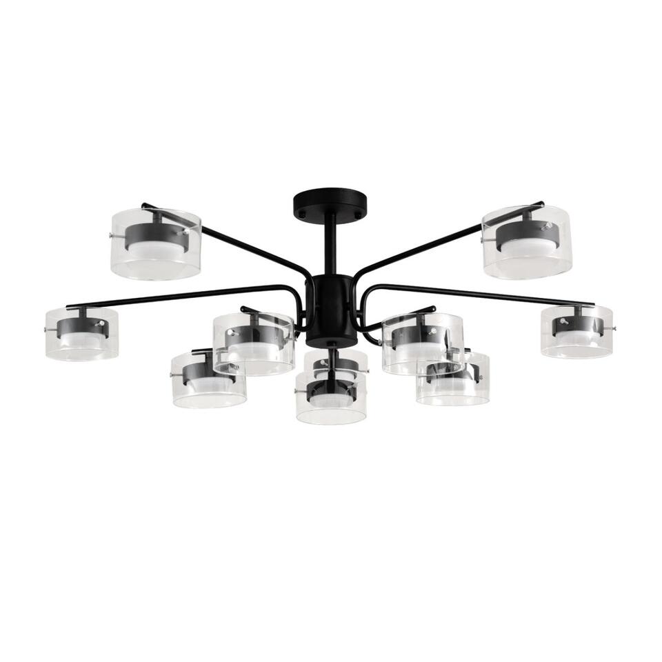 Фото №8  LUMION 8349/10C COMFI LN26 232 черный/прозрачный, металл/стекло Светильник потолочный LED GX53 10*7W 220V NATALINA