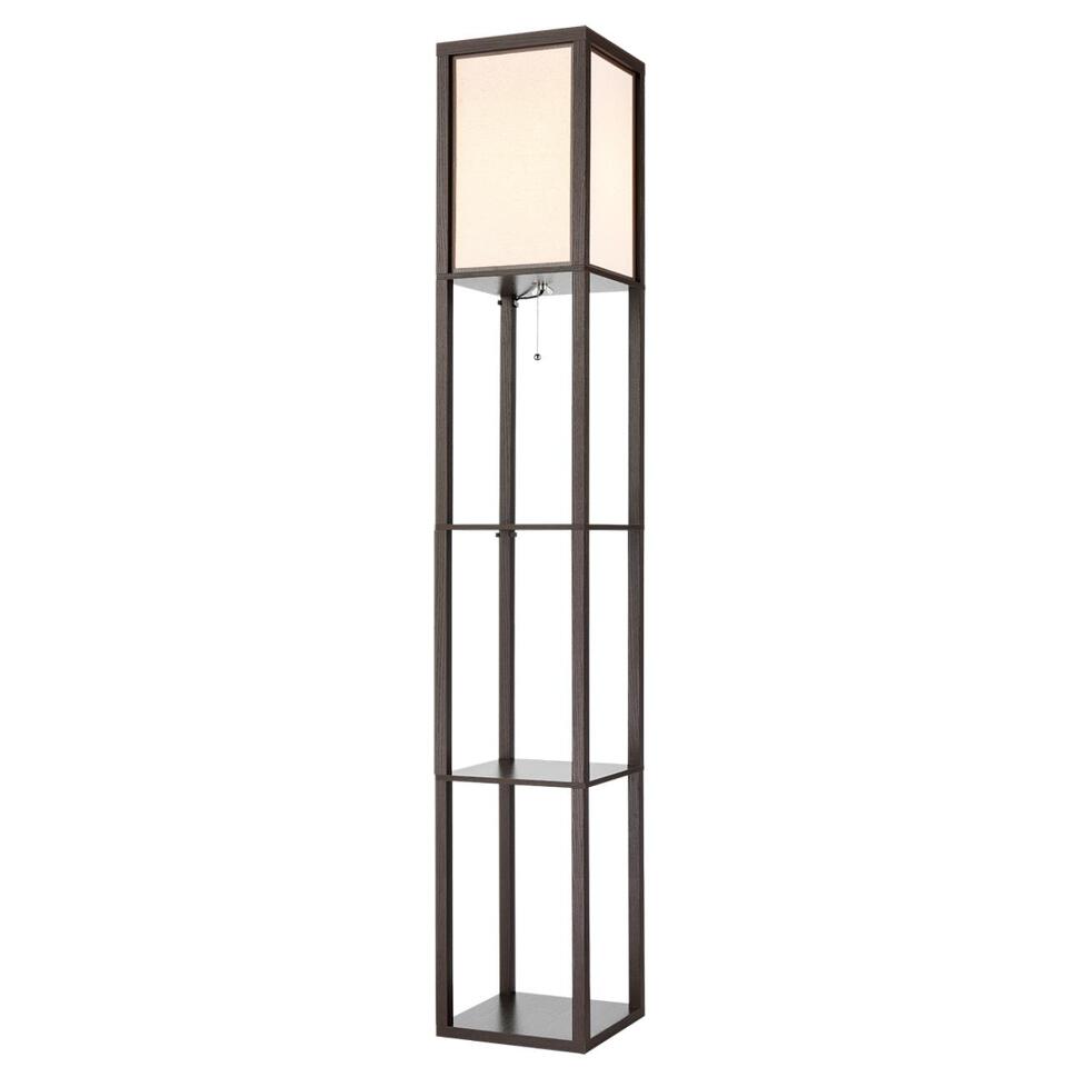 Фото №12  Торшер LUMION 8090/1F COMFI LN26 460 кофейный/белый, дерево/текстиль Торшер Е27 1*60W 220V PRACTIC