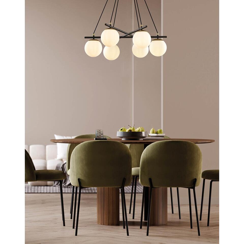 Фото №4  Люстра LUMION 5212/6 MODERNI LN26 175 черный, золотой Люстра E27 6*60W 220V RANDI