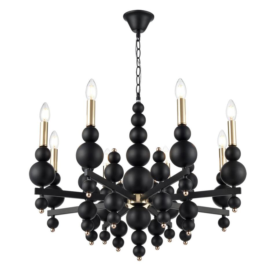 Фото №8  Люстра LUMION 8106/8 MODERNI LN26 130 черный/золото, металл Люстра Е14 8*40W 220V NANA