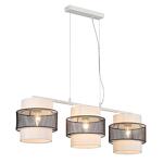 Превью фото №6  Подвесной светильник LUMION 8002/3A MODERNI LN25 000 белый, черный металл/металл, текстиль Подвес Е27 3*60W 220V ANIMAISA