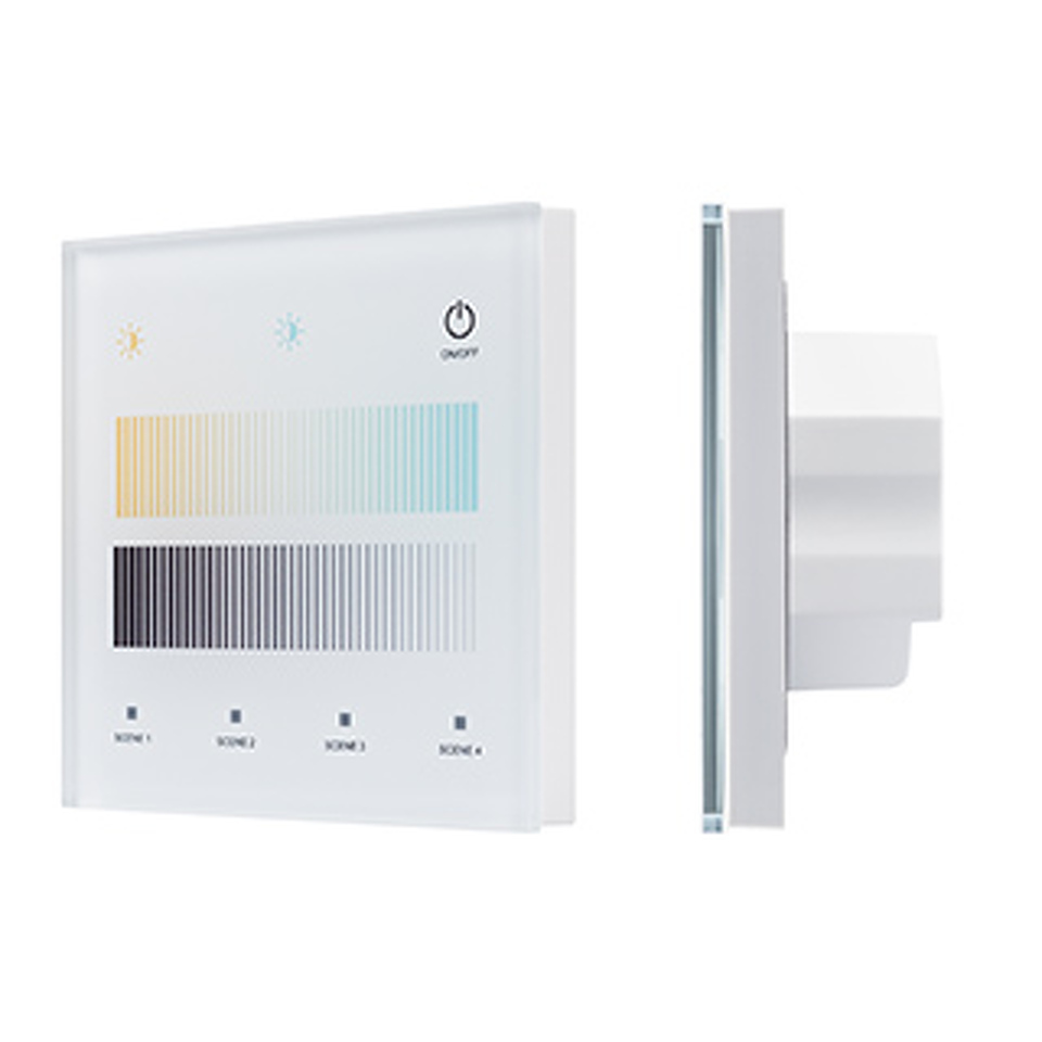 Фото №1  IARL INTELLIGENT ARLIGHT Сенсорная панель SMART-DALI-301-11-1G-4SC-MIX-IN White (BUS/24V, Touch, 2.4G) ( IP20 Пластик, 5 лет)