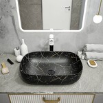 Превью фото №6  Раковина Teymi Раковина Solli 60 artceramic, накладная, Черный Мрамор T50399