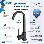 Превью фото №2  Teymi Смеситель для кухни Iva, черный матовый T10265