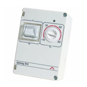 Фото Терморегулятор DEVIreg™ D-610 (-10°C-+50°C) накладной, с датчиком на проводе, IP44, 10А