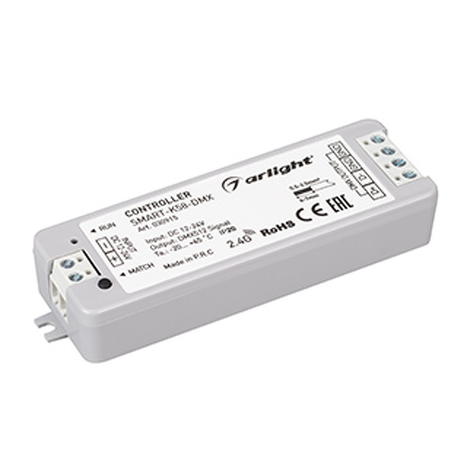 Фото №1  Arlight Контроллер SMART-K58-DMX (12-24V, 2.4G) ( IP20 Пластик, 5 лет)