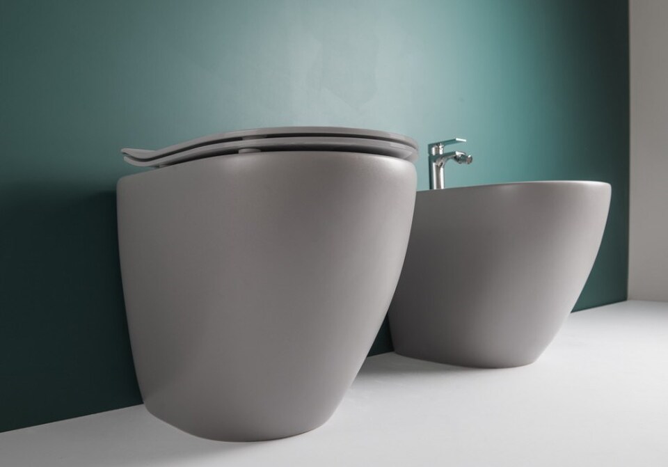 Фото №4  Биде 40372R Althea Cover Rimless Plus+Ton биде напольное 52x36 см  Матовый белый Plus-Ton®