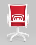 Превью фото №6  Кресло Кресло офисное TopChairs ST-BASIC-W красная ткань крестовина белый пластик