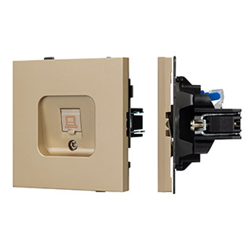 Фото №1  Розетка Arlight Механизм компьютерной розетки SCT-TENDO-MPC1-SFPL-GD (RJ-45, CAT6) ( Матовый песочный)