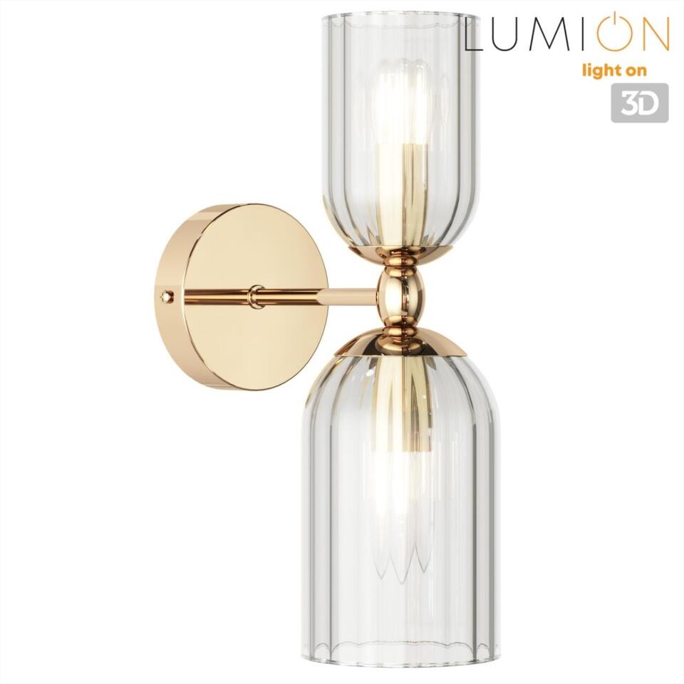 Фото №8  LUMION 6586/2W MODERNI LN26 132 золото/прозрачный, металл/стекло Бра E14 2*40W 220V KASSIA