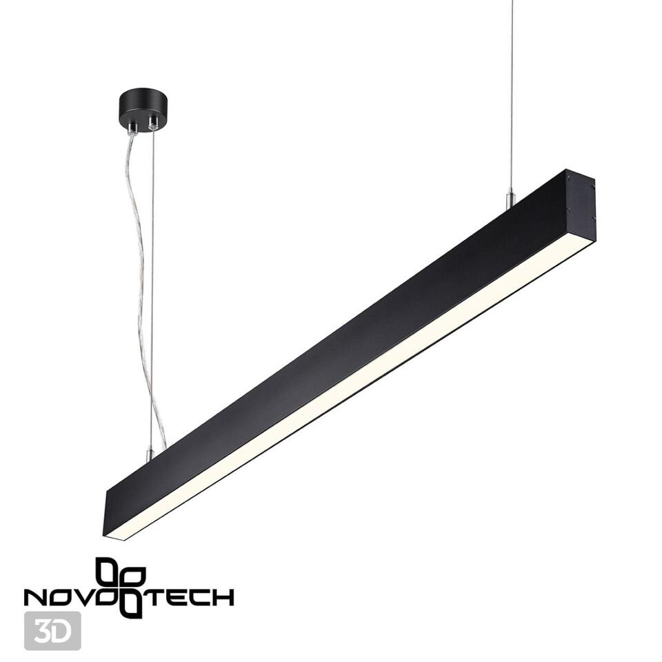 Фото №6  Подвесной светильник NOVOTECH 358878 OVER NT22 342 черный Светильник подвесной светодиодный (длина подвесов 1,2м) IP20 LED 4000K 40W вниз + 12W вверх 220V ITER