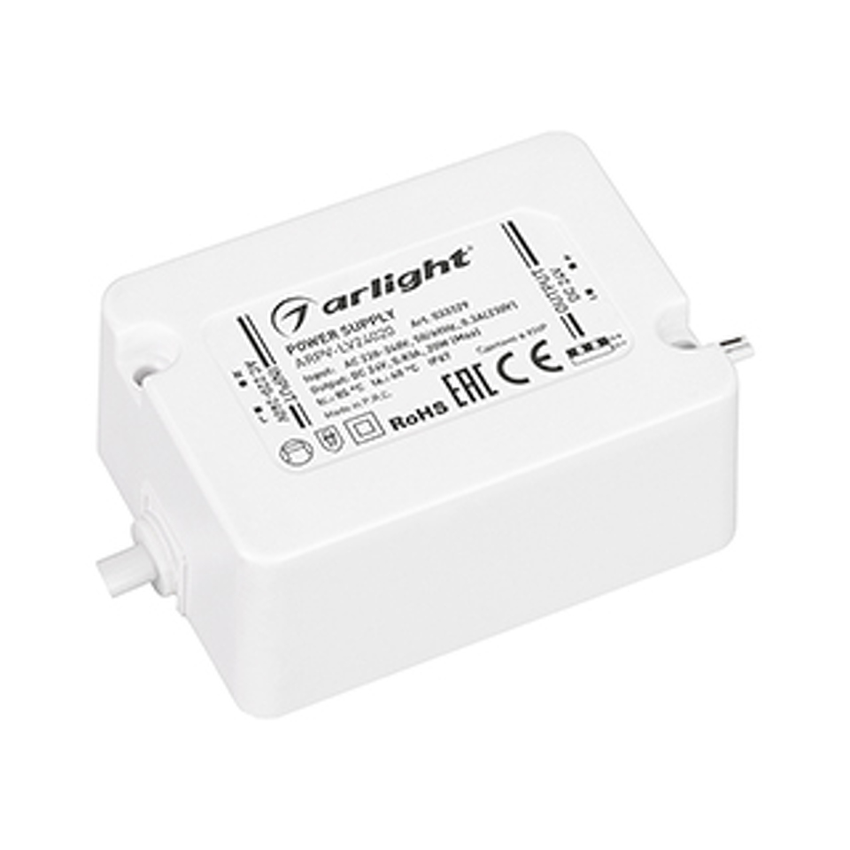 Фото №1  Arlight Блок питания ARPV-LV24020 (24V, 0.83A, 20W) ( IP67 Пластик, 3 года)