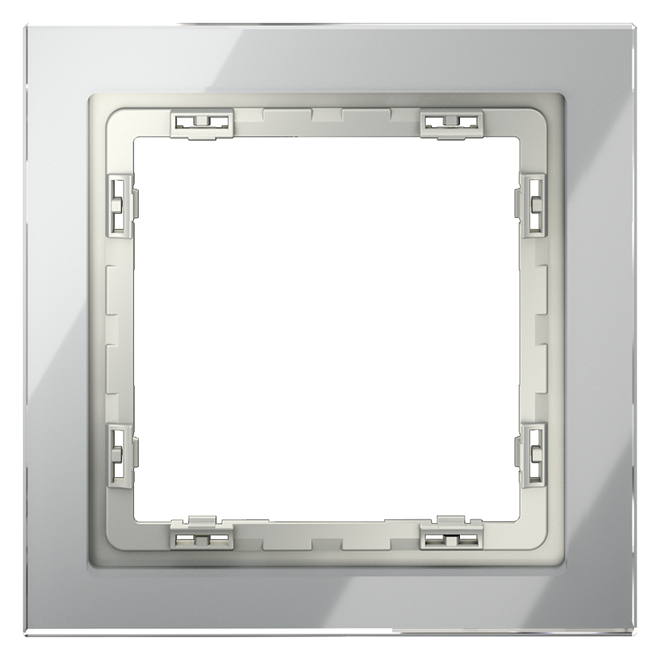 Фото №4  Рамка Рамка стеклянная VOLTUM S70 на 1 пост, (сталь, стекло)