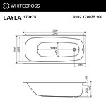 Превью фото №3  Ванна WHITECROSS Layla 170x75 "SOFT" (золото)