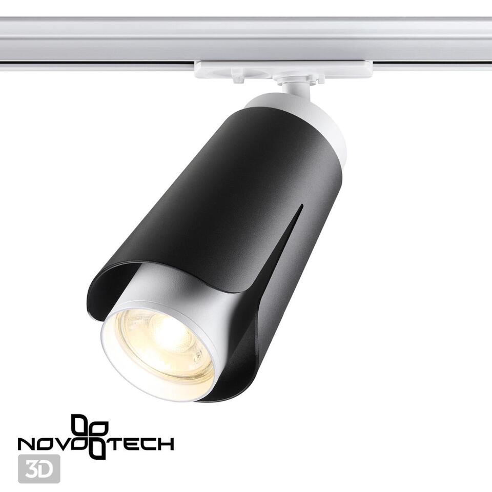 Фото №8  NOVOTECH 370836 PORT NT22 243 черный Светильник трековый однофазный трехжильный IP20 GU10 9W 220V TULIP
