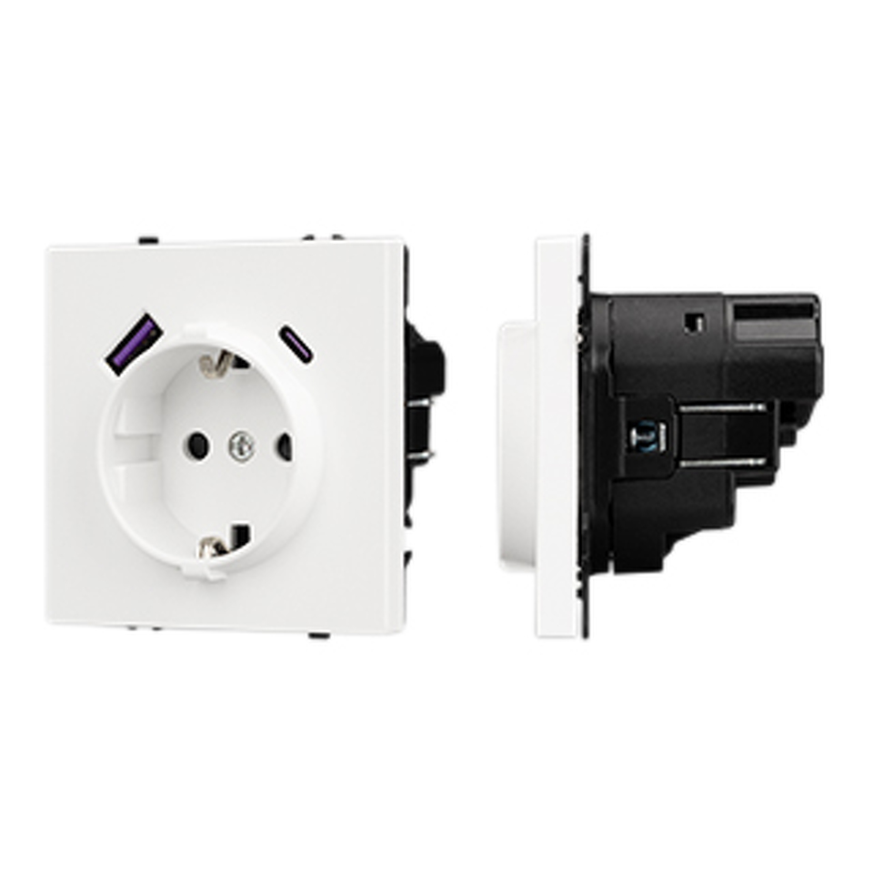 Фото №1  Розетка Arlight Механизм розетки с USB зарядкой SCT-NOBE-MUAC-SFPL-WH (230V, 16A) ( Белый кварц)