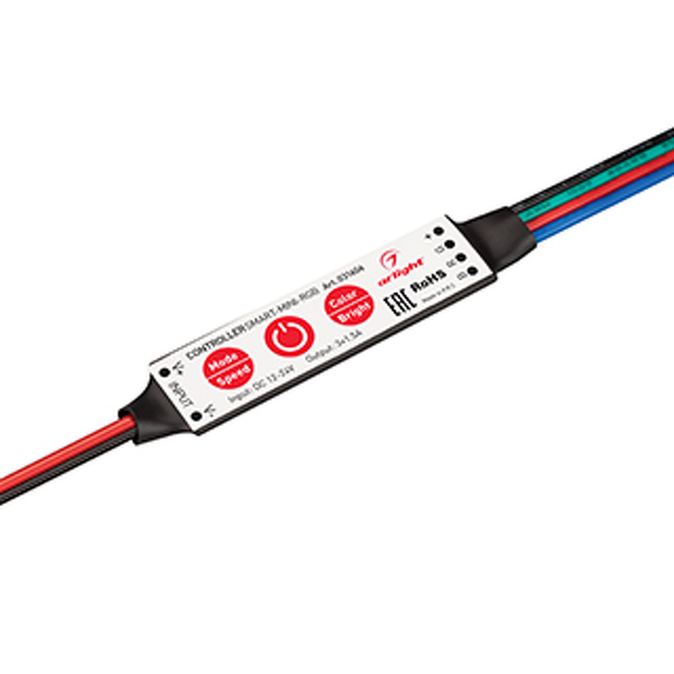 Фото №1  Arlight Контроллер SMART-MINI-RGB (12-24V, 3x1.5A) ( IP20 Пластик, 5 лет)