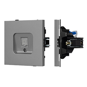 Фото Arlight Механизм компьютерной розетки SCT-TENDO-MPC1-PL-GR (RJ-45, CAT6) ( Графитовый)