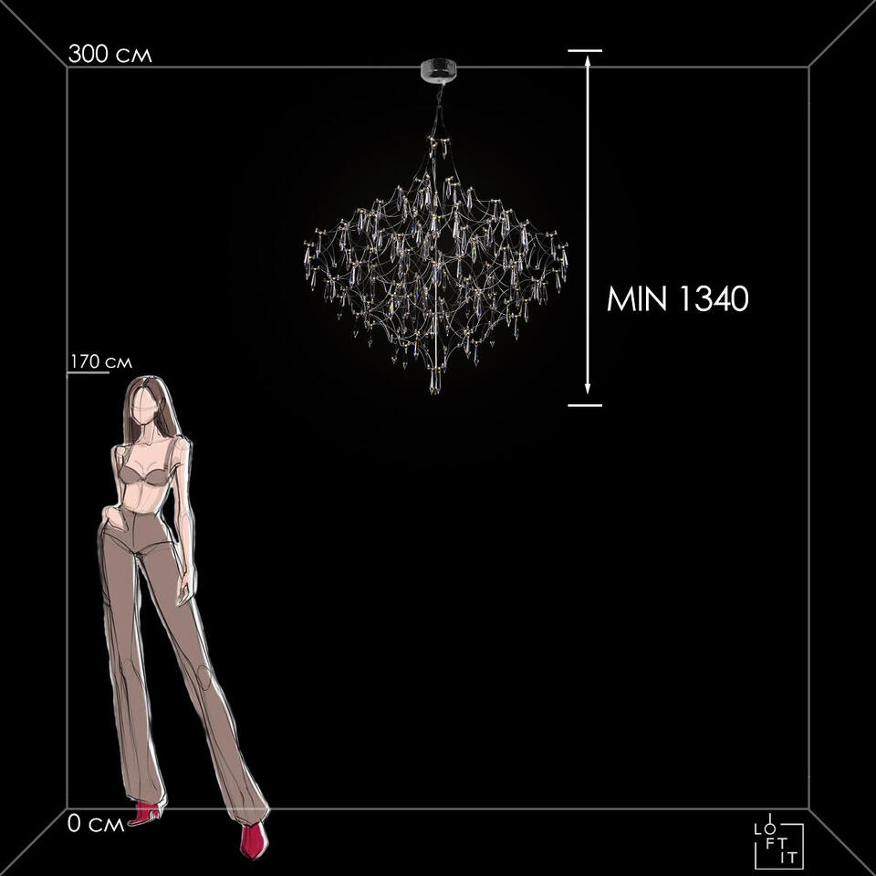 Фото №9  Подвесной светильник 10259/1000 Silver Asfour Подвесной светильник LOFT IT Mira
