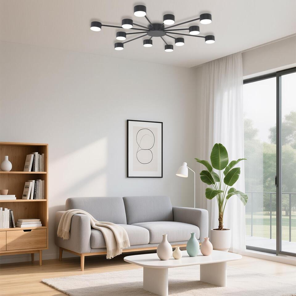 Фото №7  Люстра LUMION 8344/12C COMFI LN26 251 черный, металл Люстра GX53 LED 12*7W 220V TORINA