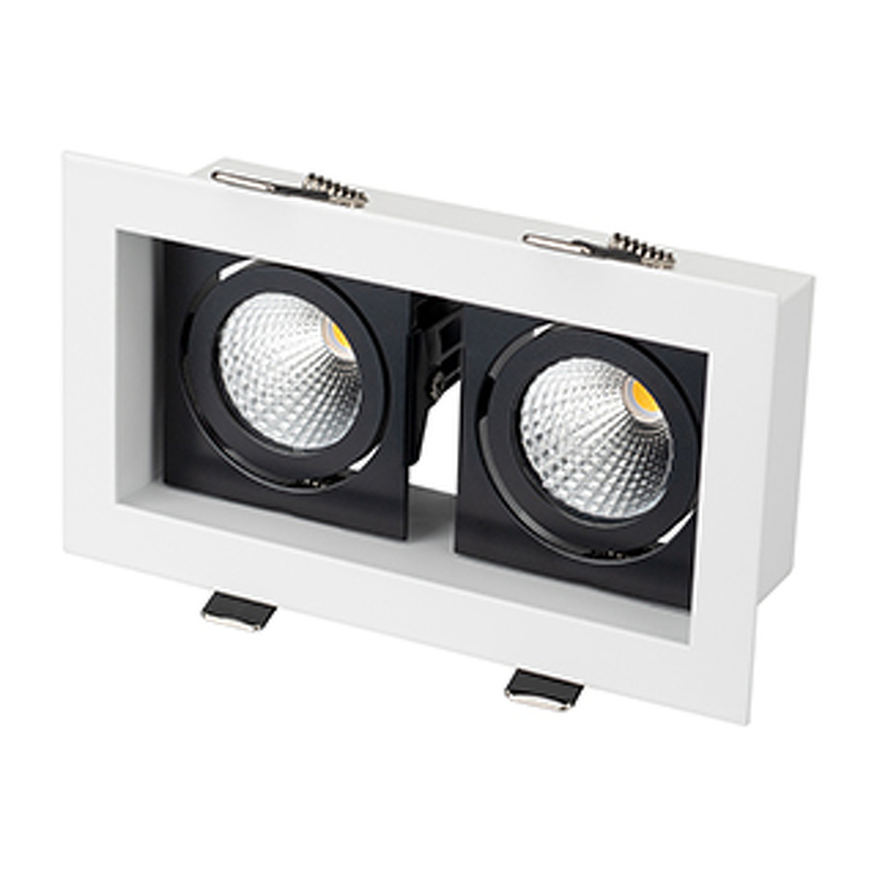 Фото №1  Arlight Светильник CL-KARDAN-S180x102-2x9W Day (WH-BK, 38 deg) ( IP20 Металл, 3 года)