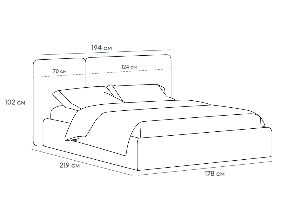Фото №7  Кровать OGOGOHOME Кровать Atessa с подъемным механизмом