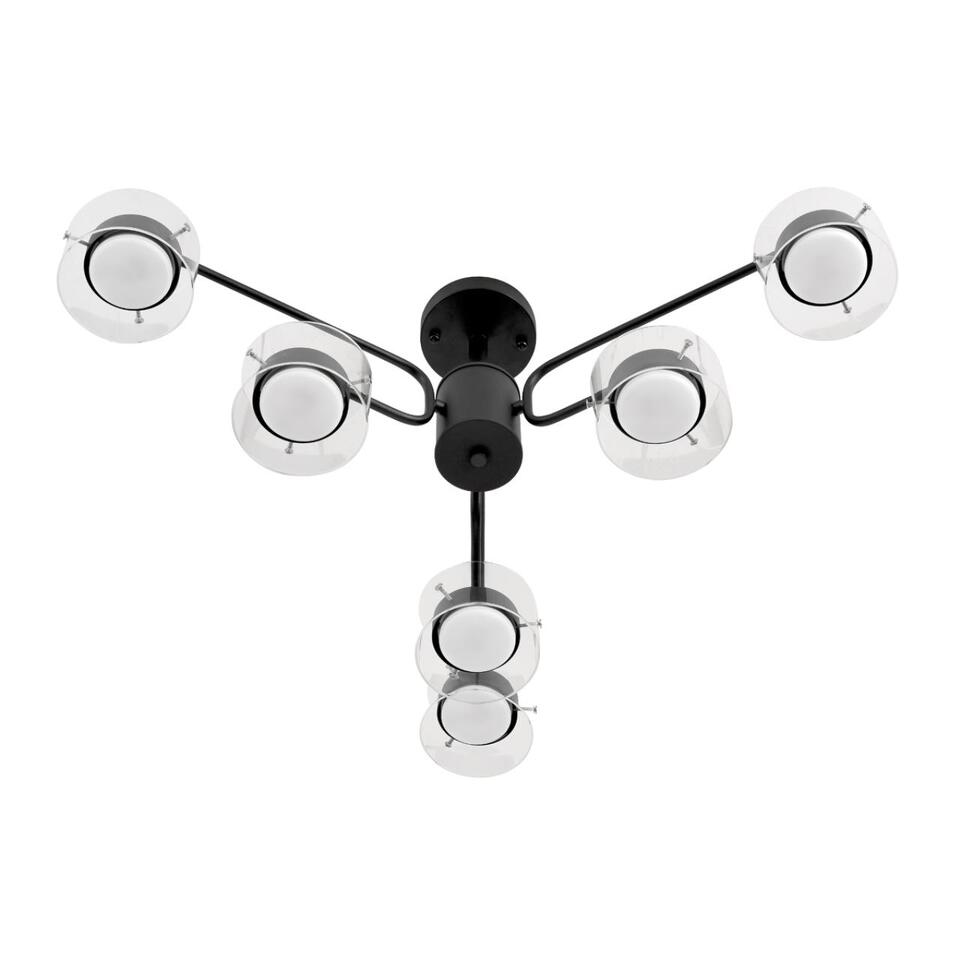 Фото №7  LUMION 8349/6C COMFI LN26 232 черный/прозрачный, металл/стекло Светильник потолочный LED GX53 6*7W 220V NATALINA