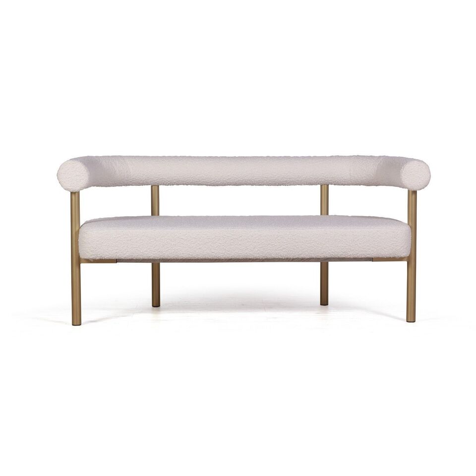 Фото №6  Диван Top concept Диван Бигги, букле Turin ivory / опоры золото