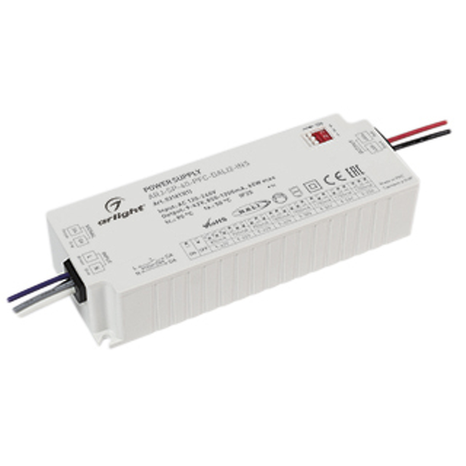 Фото №1  Arlight Блок питания ARJ-SP-40-PFC-DALI2-INS (40W, 9-47V, 0.85-1.2A) ( IP20 Пластик, 5 лет)