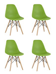 Превью фото №1  Стул Eames Style DSW зеленый x4 (разборный каркас)
