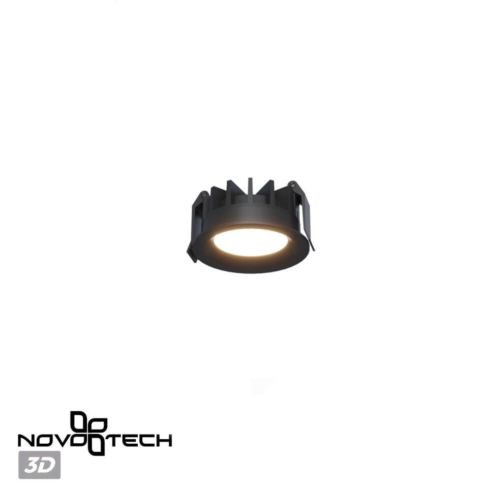 Фото №8  NOVOTECH 359843 WIR NT25 504 черный Светильник встраиваемый с переключателем цв. температуры IP44 LED 10W 220-240V 2700К\3200К\4000К FLUO