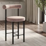Превью фото №4  Top concept Стул полубарный Бигги, шенилл Puffy beige / опоры черные