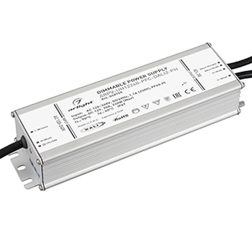 Фото №1  Arlight Блок питания ARPV-UH12240-PFC-DALI2-PH (12V, 20A, 240W) ( IP67 Металл, 7 лет)