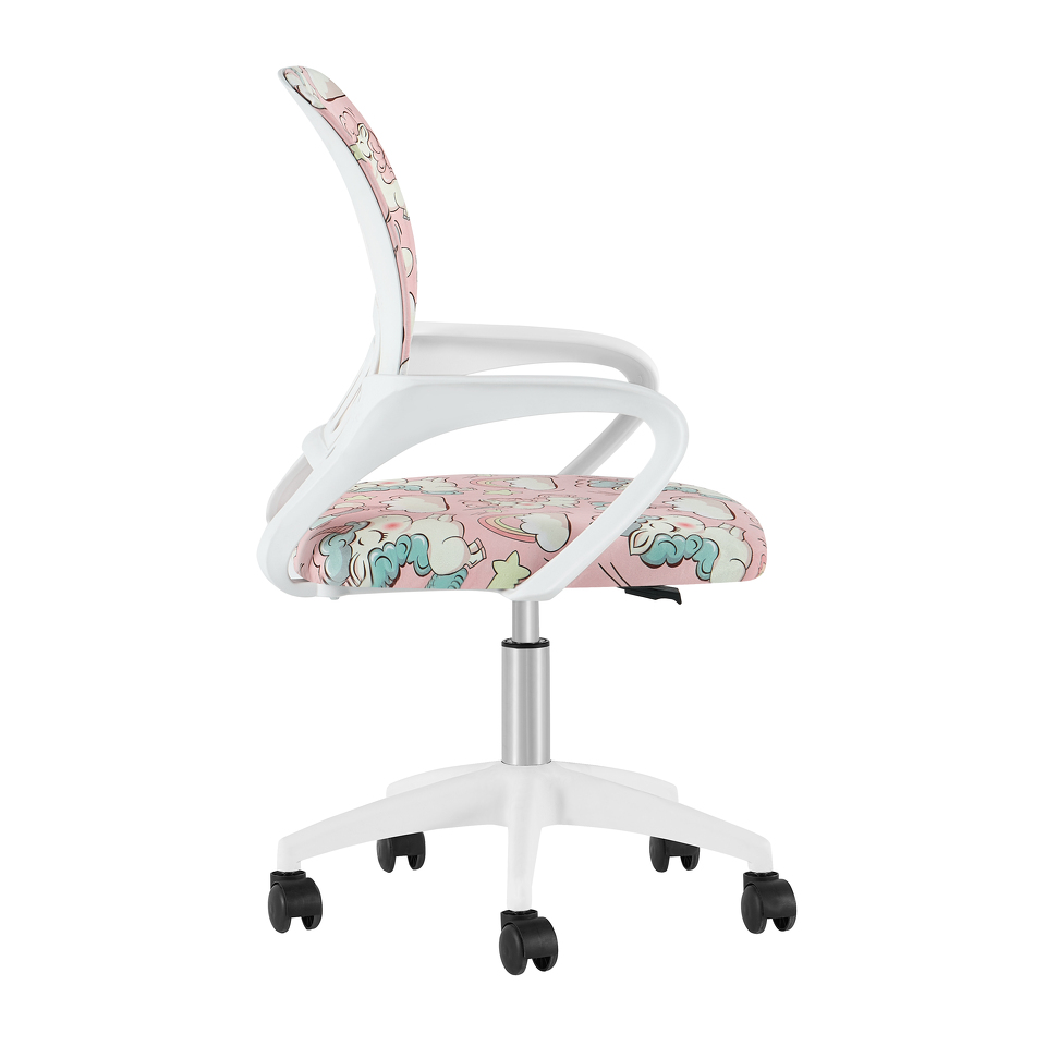 Фото №4  Кресло офисное TopChairs Simple SN Junior принт Unicorns пластик белый