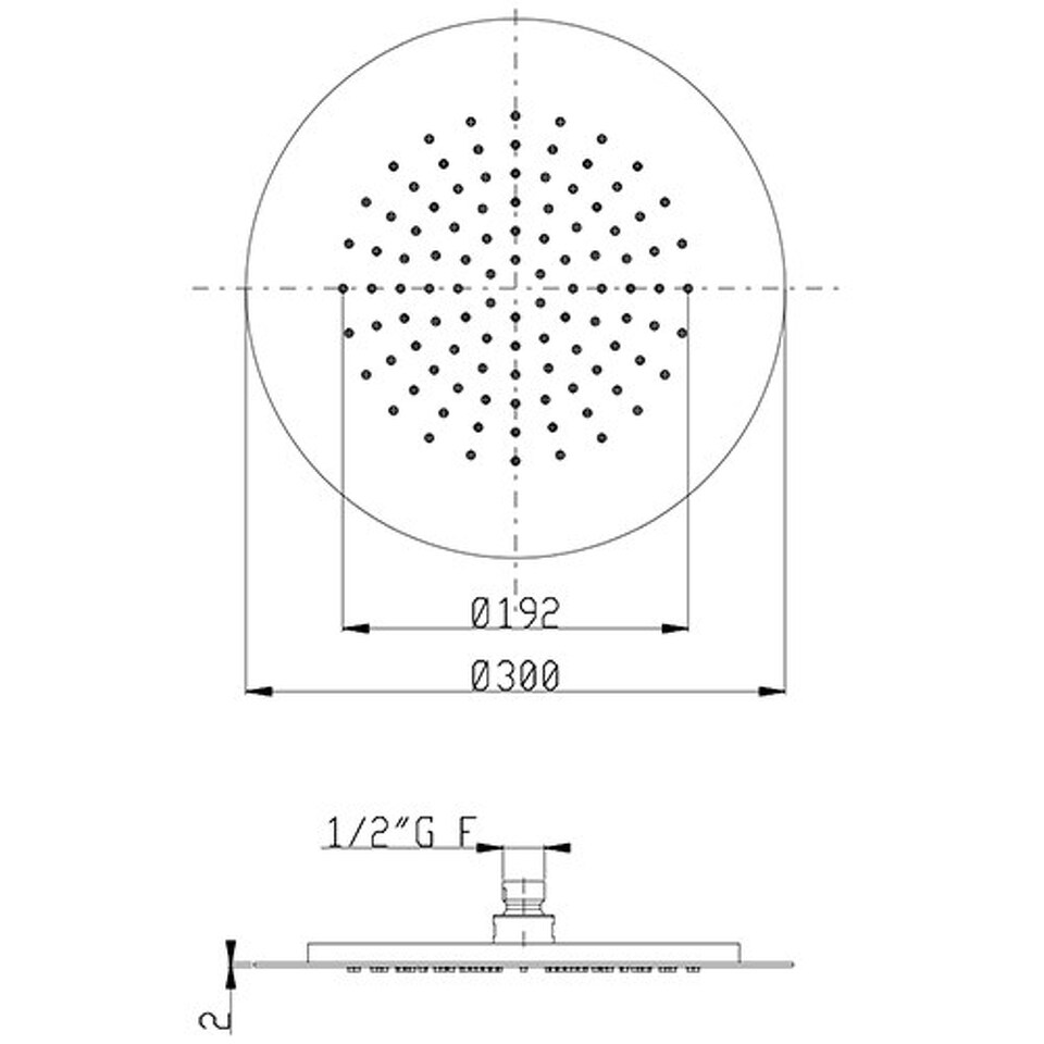Фото №2  SF092AXX AQUAelite Pop верхний душ, 300 мм Нержавеющая сталь шлиф., 03Q/5353