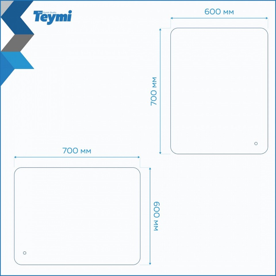 Фото №15  Teymi Зеркало Solli Oreol Pro 60х70, LED подсветка, сенсор