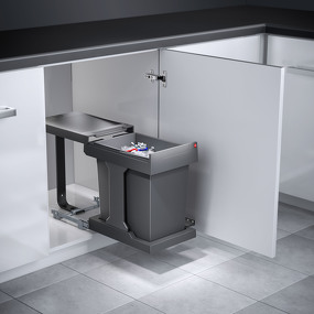 Фото Hailo Мусорное ведро SOLO 20 л, распашной фасад 400 мм, антрацит