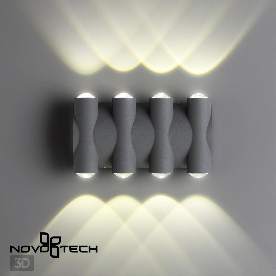 Фото №3  NOVOTECH 358568 STREET NT21 374 темно-серый Ландшафтный настенный светильник IP54 LED 4000K 8W 85-265V CALLE