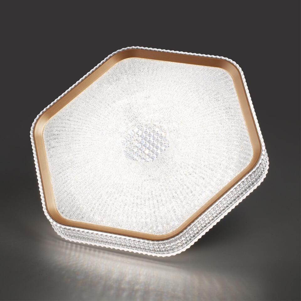 Фото №10  SONEX 7746/48L PIKO LED SN 000 Светильник металл/пластик/прозрачный/золотистый LED 48Вт 3000-4000-6000K 425х385 IP20 пульт ДУ SPARKS