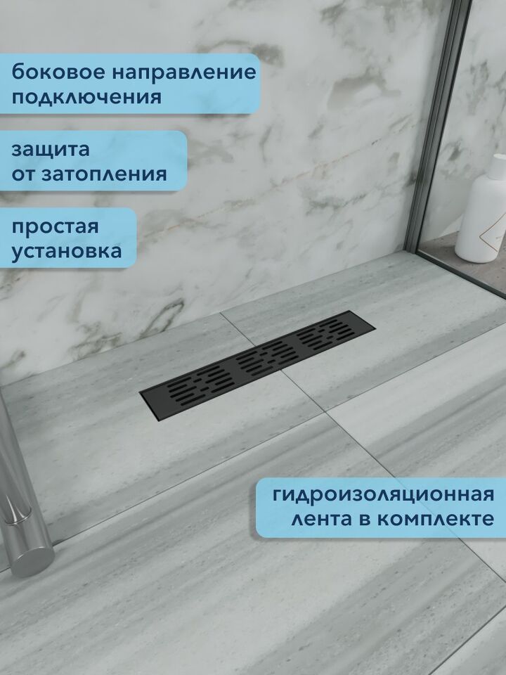 Фото №4  Watersense Jessie 10х40 c решеткой черный