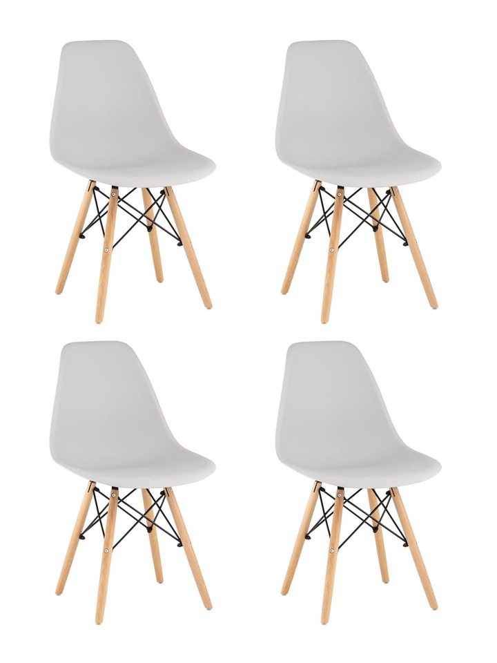 Фото №10  Стул Eames Style DSW светло-серый x4 (разборный каркас)