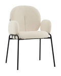 Превью фото №1  Стул с подлокотниками Моллек букле молочный