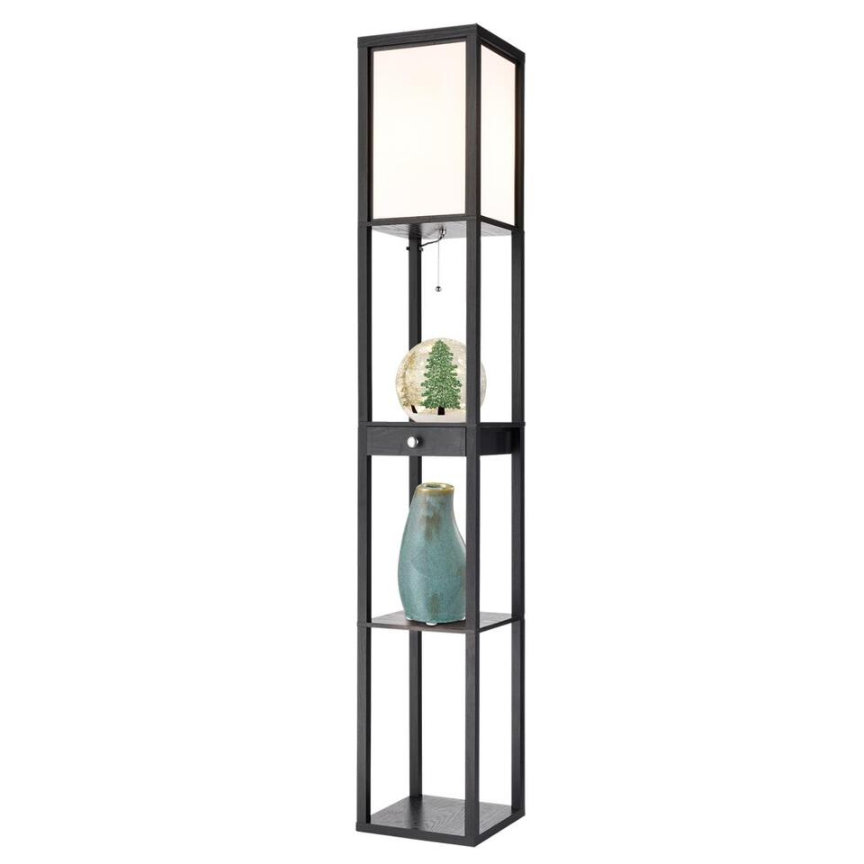 Фото №12  Торшер LUMION 8092/1F COMFI LN26 460 черный/белый, дерево/текстиль Торшер Е27 1*60W 220V PRACTIC