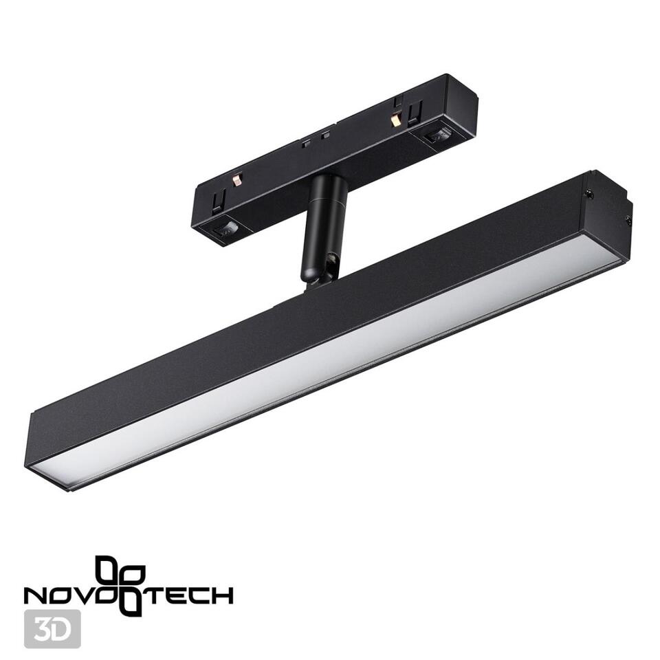 Фото №7  NOVOTECH 358612 SHINO NT21 045 черный Трековый светильник для низковольного шинопровода IP20 LED 4000K 12W 48V FLUM