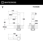 Превью фото №3  Смеситель для умывальника WHITECROSS Y Y1210CR (хром)